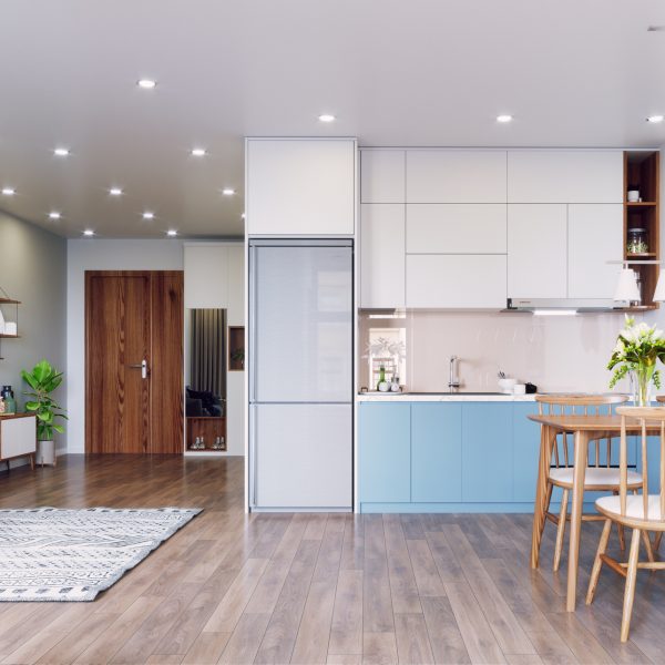 modern  living interior design. 3d rendering concept