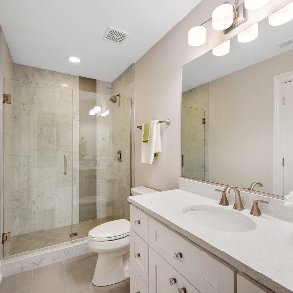 White cabinets and countertop